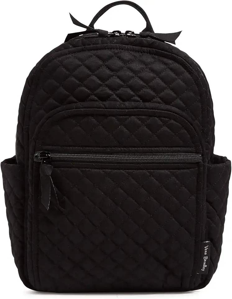 Women's Cotton Small Backpack, Black - Recycled Cotton, One Size