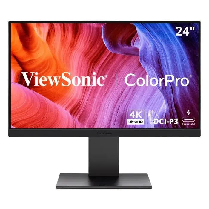 ViewSonic 24" ColorPro™ 4K UHD Mac-Compatible Monitor with 100W Thunderbolt 4, USB C, and DCI-P3 Color Gamut | VP2488-4K