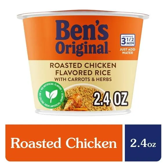 BEN'S ORIGINAL™ Roasted Chicken Flavored Rice Single Serve Cup​, Snack or Side, Microwave in 3.5 Minutes, 2.4 oz​