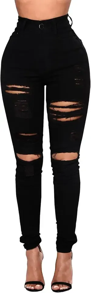Ripped Skinny Jeans for Women High Waisted Stretch Slim Fit Distressed Denim Jeans Pants