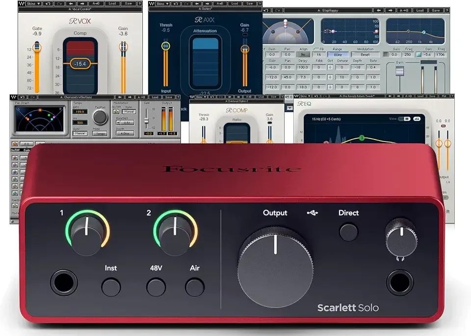 Focusrite Scarlett Solo (4th Gen) USB Audio Interface and Waves Musicians 2 Bundle
