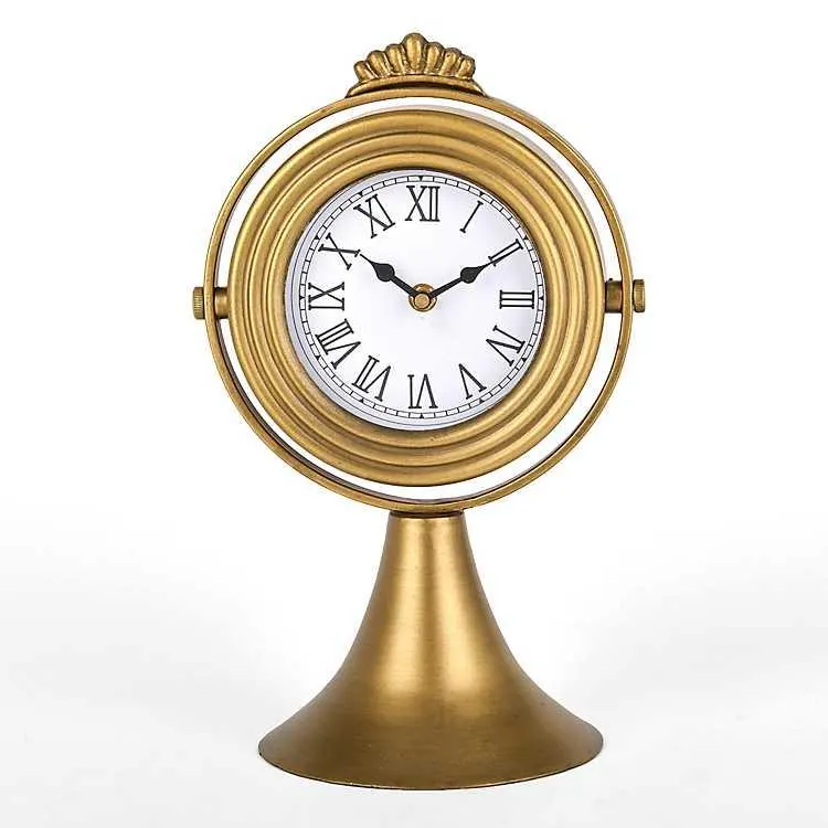 Gold Metal Tabletop Clock