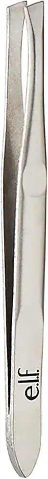 e.l.f. Slant Tweezer, Professional Quality Stainless Steel, Provides a Strong Grip, Removes Hairs Accurately, Shapes, Defines, Easy To Use, Ergonomically-Designed