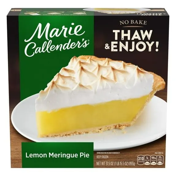 Marie Callender's Lemon Meringue Pie, Thaw & Enjoy Frozen Dessert, 31.5 oz. (frozen)