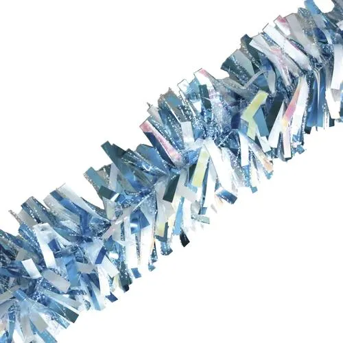 Enchanted Forest® 8' Blue & Iridescent Thick Tinsel Christmas Garland