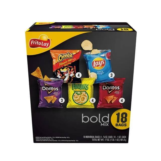 Frito Lay Bold Mix Chips Variety Pack, 18 Count