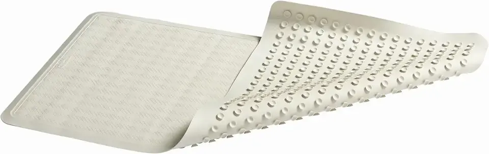 Rubbermaid Commercial Products Bath Tub and Shower Mat, 36-Inch X 18-Inch, White, Extra Long, Machine Washable, Safti-Grip Non-Slip Bathroom Mat with Suction Cups for Home/Hotel/Shower/Bathtub