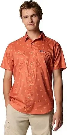 Columbia Mens Utilizer Printed Woven Short Sleeve
