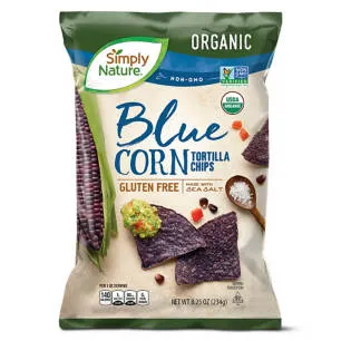 Organic Blue Corn Tortilla Chips, 8.25 oz